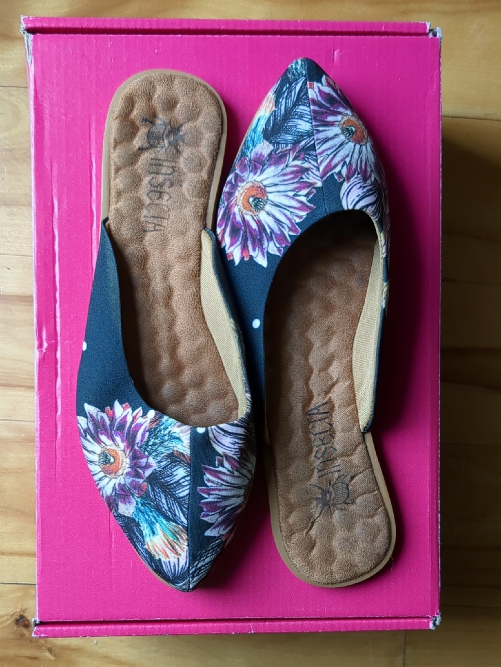 Floral Almond Toe Mules